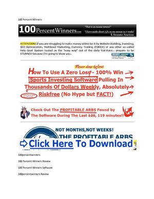 100 Percent Winners Software + 100 Percent Winners