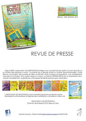 Revue de presse Arts Scenics