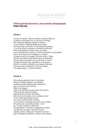 20 poemas de amor y una canción desesperada