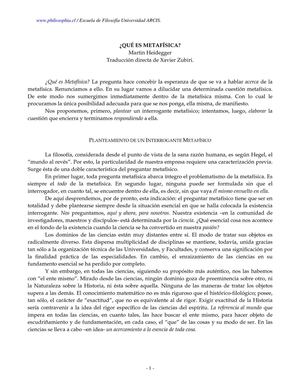 ¿que es metafisica?