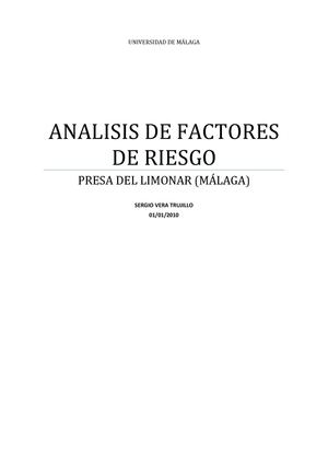 Análisis de factores de riesgo de la presa del limonar