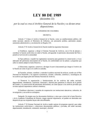 LEY 80/1989