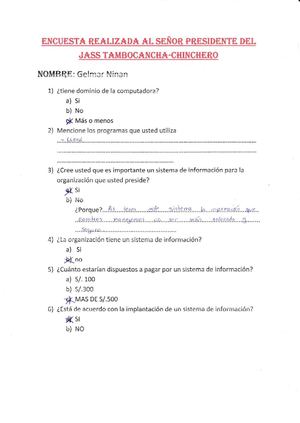 encuesta realizada por Yessica Sallo Inquiltupa - yudit Camala