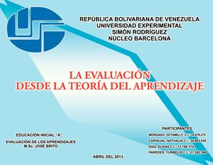 La Evaluación desde la Teoría del Aprendizaje