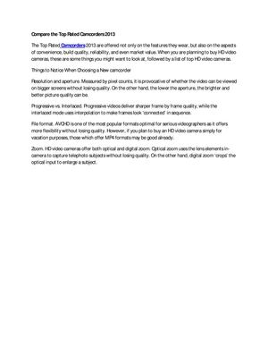 Compare the Top Rated Camcorders 2013