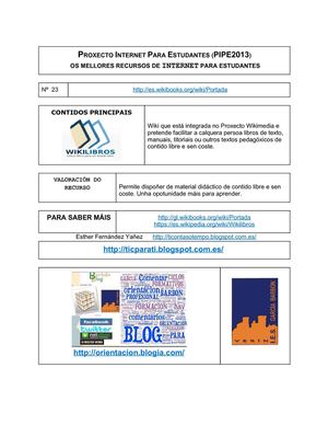 O meu traballo  no poxecto Pipe2013