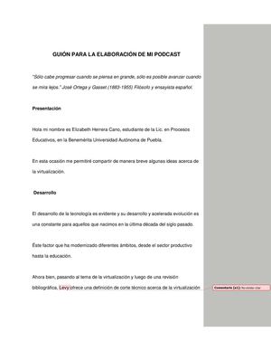 GUIÓN PARA LA ELABORACIÓN DE MI PODCAST