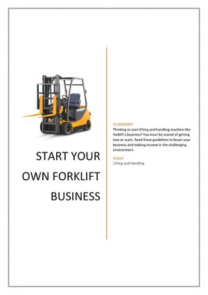 Start your own forklift business