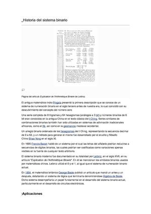 Trabajo sobre sistema binario