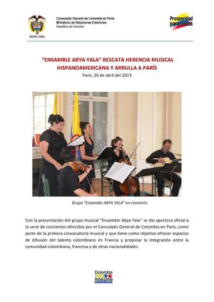 Boletín de prensa - París