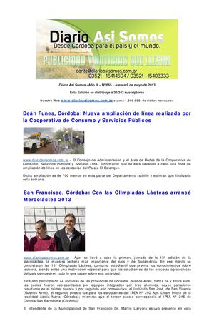 Diario Así Somos. Nº 665. Jueves 9 de mayo de 2013