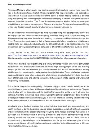 Forex automoney evaluate