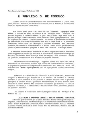 IL   PRIVILEGIO   DI    RE   FEDERICO