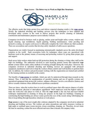 Rope Access – The Better way to Work on High Rise Structures