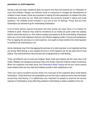 Greensboro Mold Inspection