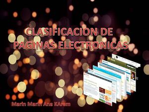 Clasificación de paginas electrónicas 