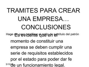 TRAMITES PARA CREAR UNA EMPRESA, CONCLUSIONES.