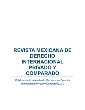REVISTA MEXICANA DE DERECHO INTERNACIONAL PRIVADO Y COMPARADO