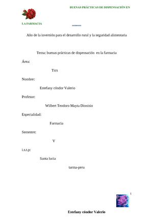 buenas practicas de dispensacion en un establecimiento farmaceutico