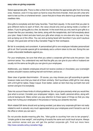 Guidelines for Gift Giving On The Job