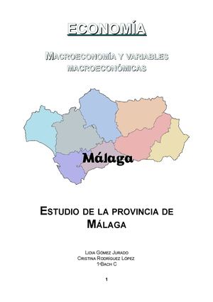 Economía malagueña. Lidia y Cristina 1º BACH C