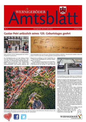 Amtsblatt der Stadt Wernigerode - Ausgabe 04/2013