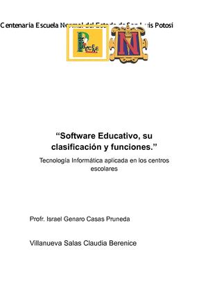 Software Educativo, su clasificación y sus funciones