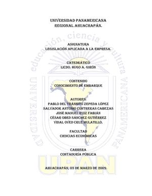 CONOCIMIENTO DE EMBARQUE