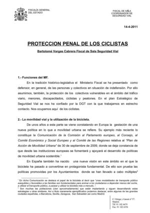 Documento Fiscal Sala Protección penal ciclista