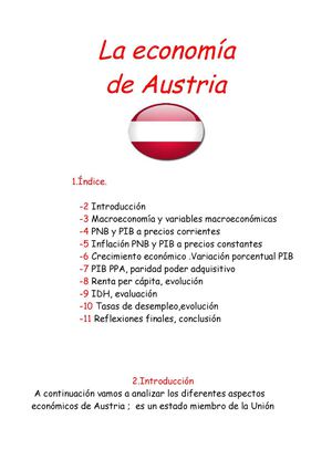 Economía de Austria por Laura Gallardo y Manuel Ángel