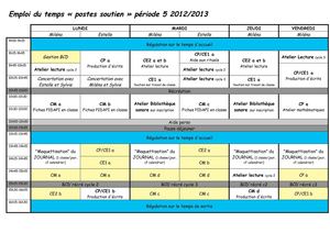 Emploi du temps période 5