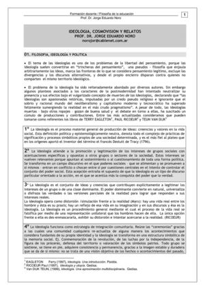 096. IDEOLOGIA, COSMOVISION Y RELATOS: VIGENCIA Y EJEMPLOS