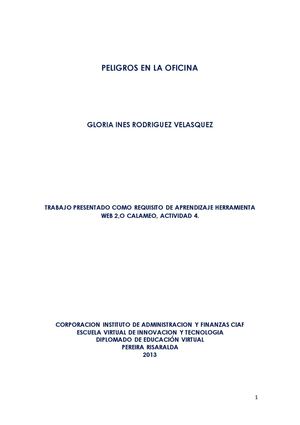 PELIGROS EN LA OFICINA