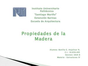 Propiedades de la Madera