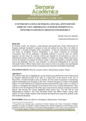 O Centro Educacional de Pesquisa Aplicada: Apontamentos sobre seu uso e apropriação a partir de experiência na monitoria da disciplina Projetos Integradores 4