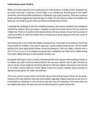 Mold Testing Corpus Christi