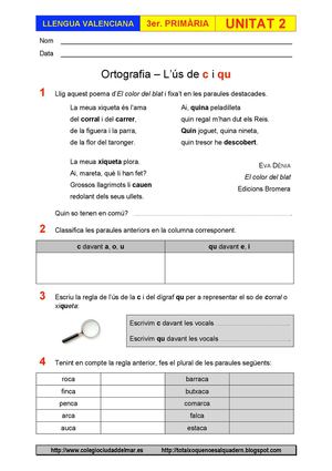 fitxa ortografia c/cq