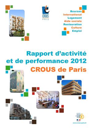 Rapport d'activité 2012 - Crous de Paris