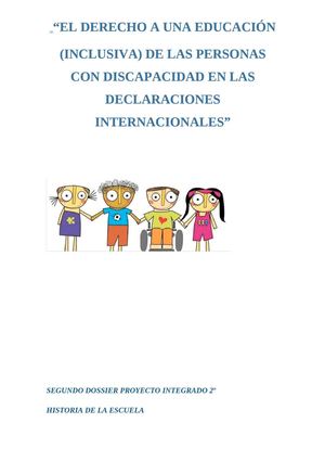Derecho a una educación inclusiva en las Declaraciones Internacionales