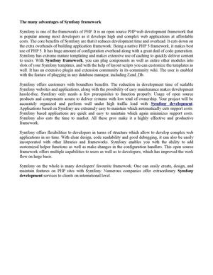 The many advantages of Symfony framework 