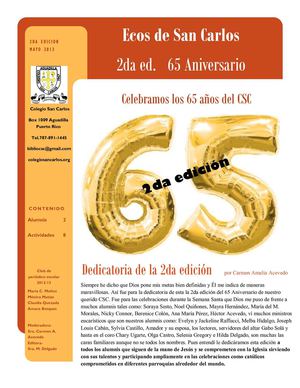 Ecos de San Carlos 2da ed. 65 Aniversario