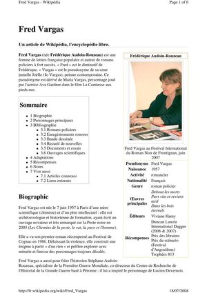 Bibliographie Fred Vargas