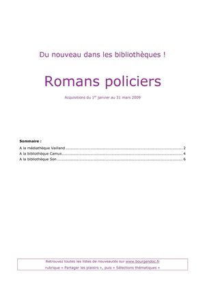 Nouveautés romans policiers