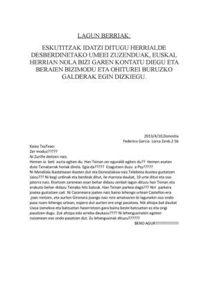 Lagun Berriei gutunak