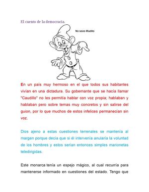 CUENTO DE DEMOCRACIA