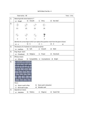 JEE Study Material | JEE Questions Papers Answer | NATA Paper Pattern