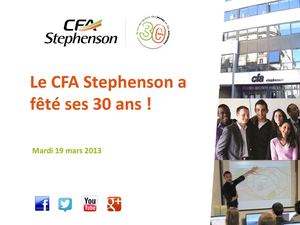 Le CFA Stephenson fête ses 30 ans d'alternance