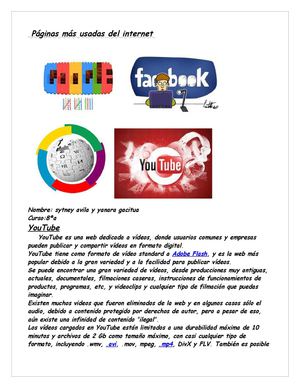 Paginas mas usadas del interne