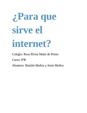 ¿para que sirve el Internet?