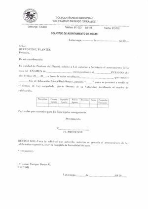 solicituid de examen atrasado